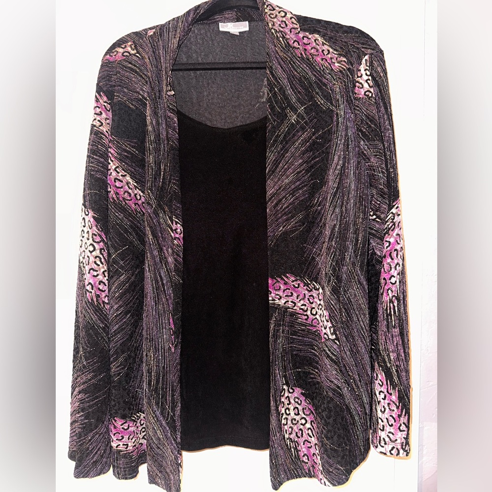 Two in one blouse with shimmer threading